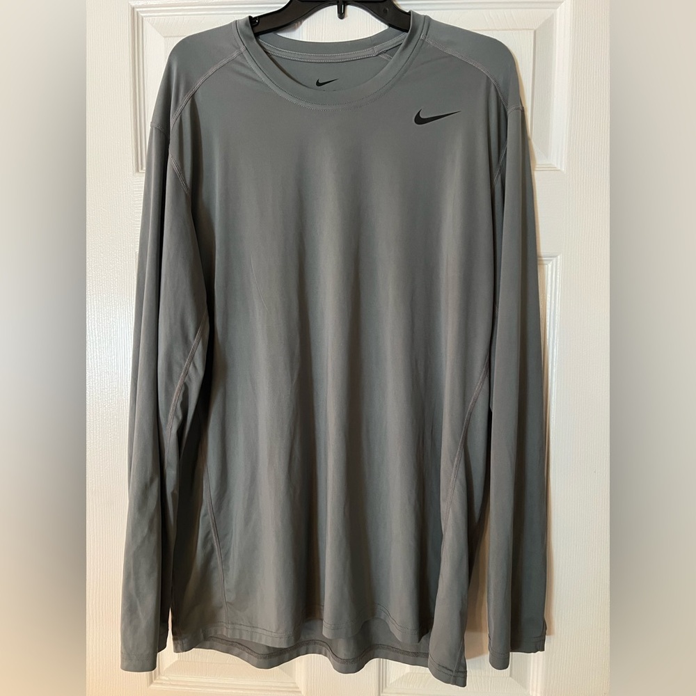 Nike Gray Long Sleeve Performance Tee